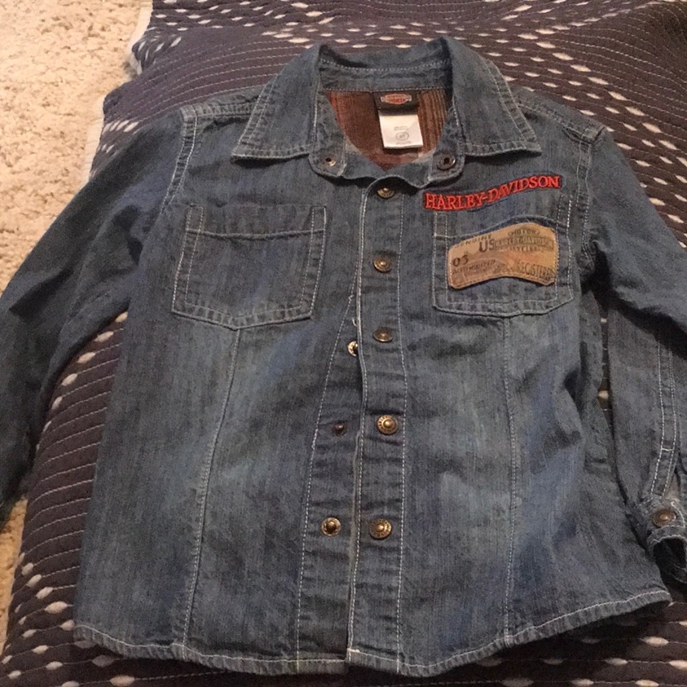 Toddler Harley Davidson denim shirt